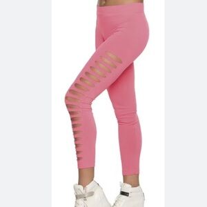 Halara NWT Leggings Bubblegum Pink Yoga Activewear XS Slitted Front High-Waist